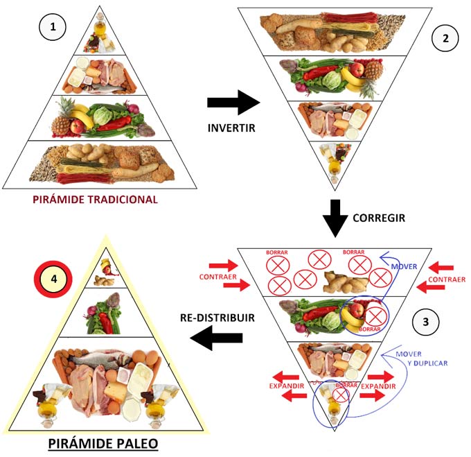piramide alimenticia vs piramide paleo