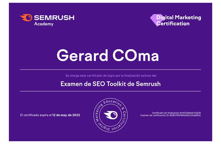 certificado SEO semrush certificado SEO semrush