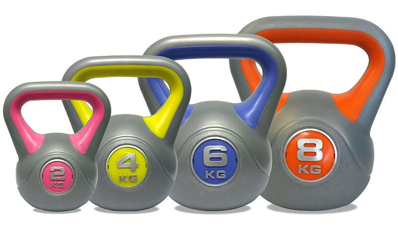 kettlebell plastico cemento