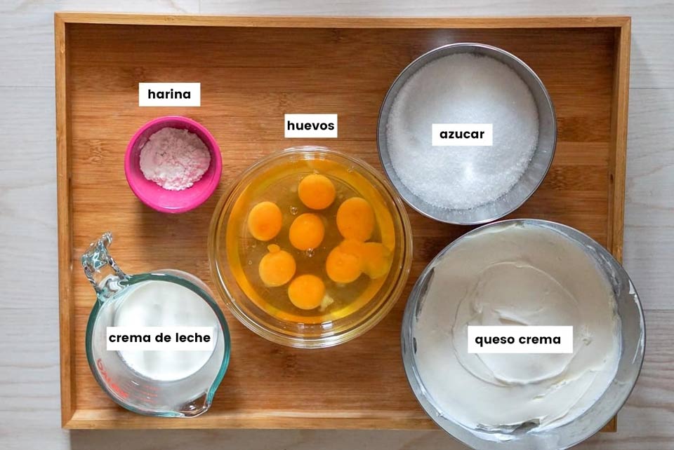 ingredientes tarta de queso en freidora de aire